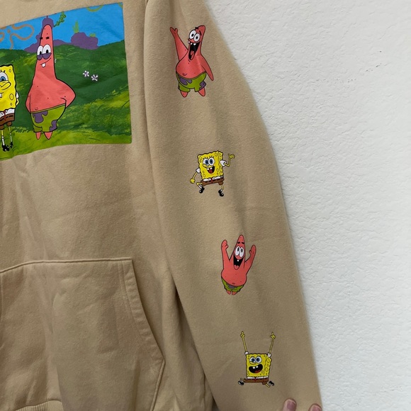 Nickelodeon Tan Hoodie Sweatshirt Spongebob Patrick Star Unisex Novelty Size S - Picture 6 of 10